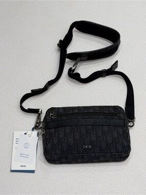 Dior Black Monogram Messenger Crossbody